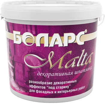 БОЛАРС Декоративная шпатлевка MALTA (белая) 25 кг