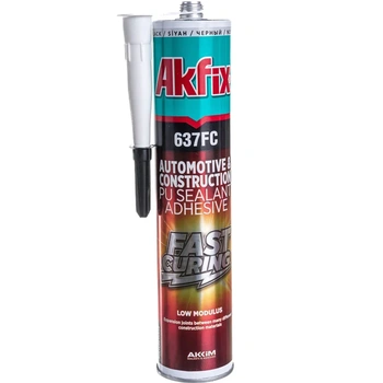 Akfix 637FC ПУ герметик быстросохнущий, 310 мл, чёрный