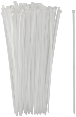 Хомуты нейлоновые для проводов, белые 100 10.,  7,6х400 мм