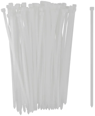 Хомуты нейлоновые для проводов, белые 100 10.,  7,6х300 мм