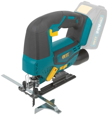 Лобзик акк. 20 В; 0-2500 ход/мин; БзП; маятник; 80 мм; 1,6 кг; рез. накл., без АКБ; коробка