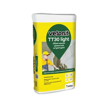 Штукатурка облегчённая Ветонит лайт Vetonit ТТ30 Light, 25 кг