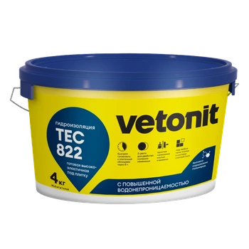 Гидроизоляция Ветонит тек серый Vetonit tec 822 grey, 4 кг