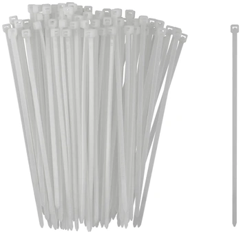 Хомуты нейлоновые для проводов, белые 100 10.,  3,6х150 мм