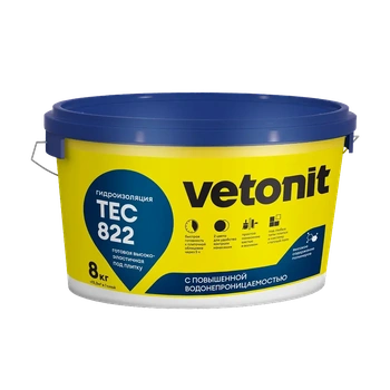 Гидроизоляция акриловая Vetonit Weber.tec 822 серая 8 кг
