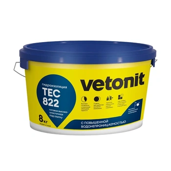 Гидроизоляция Vetonit Ветонит тек 822 розовый,  8кг